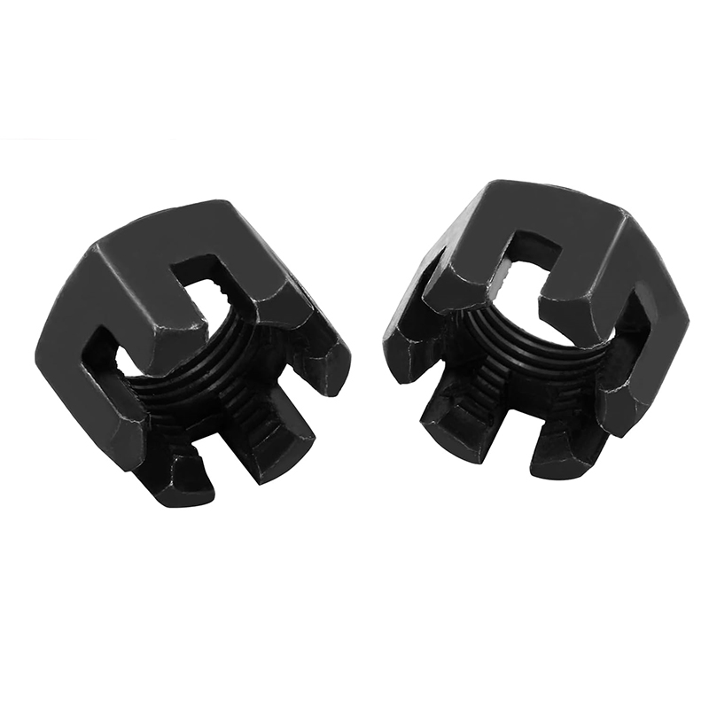 M16×1,5, 4.8-as fokozatú szénacél, fekete-oxid hornyos anya DIN 935
